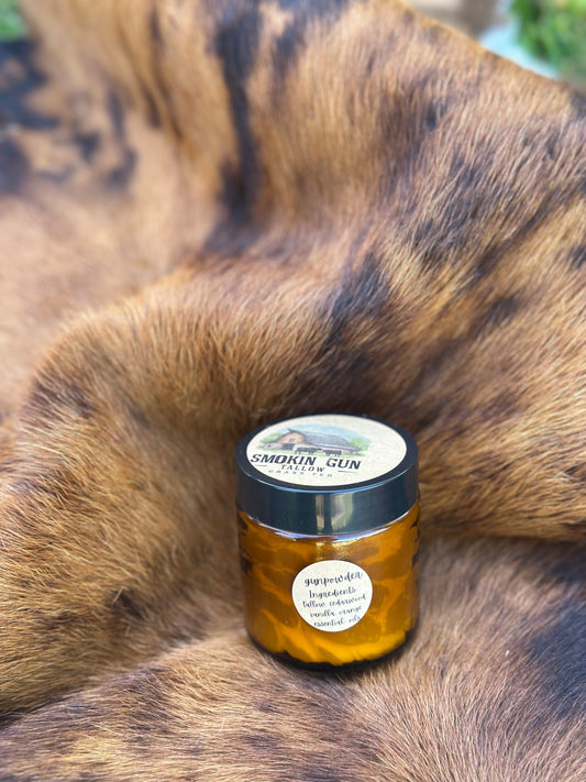 Gunpowder whipped face/body tallow